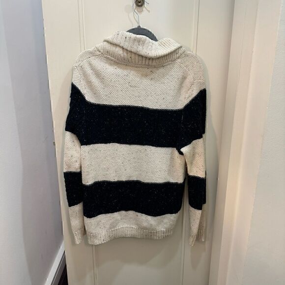 CPO Provisions Navy and Cream Stripe Fishermen’s Nautical Style Sweater Size S - Picture 5 of 7
